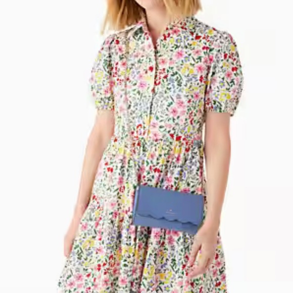 Kate Spade Gemma Cross Body Gold Chain Leather Fresh Blue NWT - Picture 3 of 12